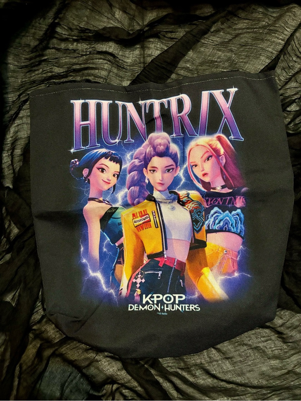 Black K-Pop Demon Hunters Graphic Tote Bag